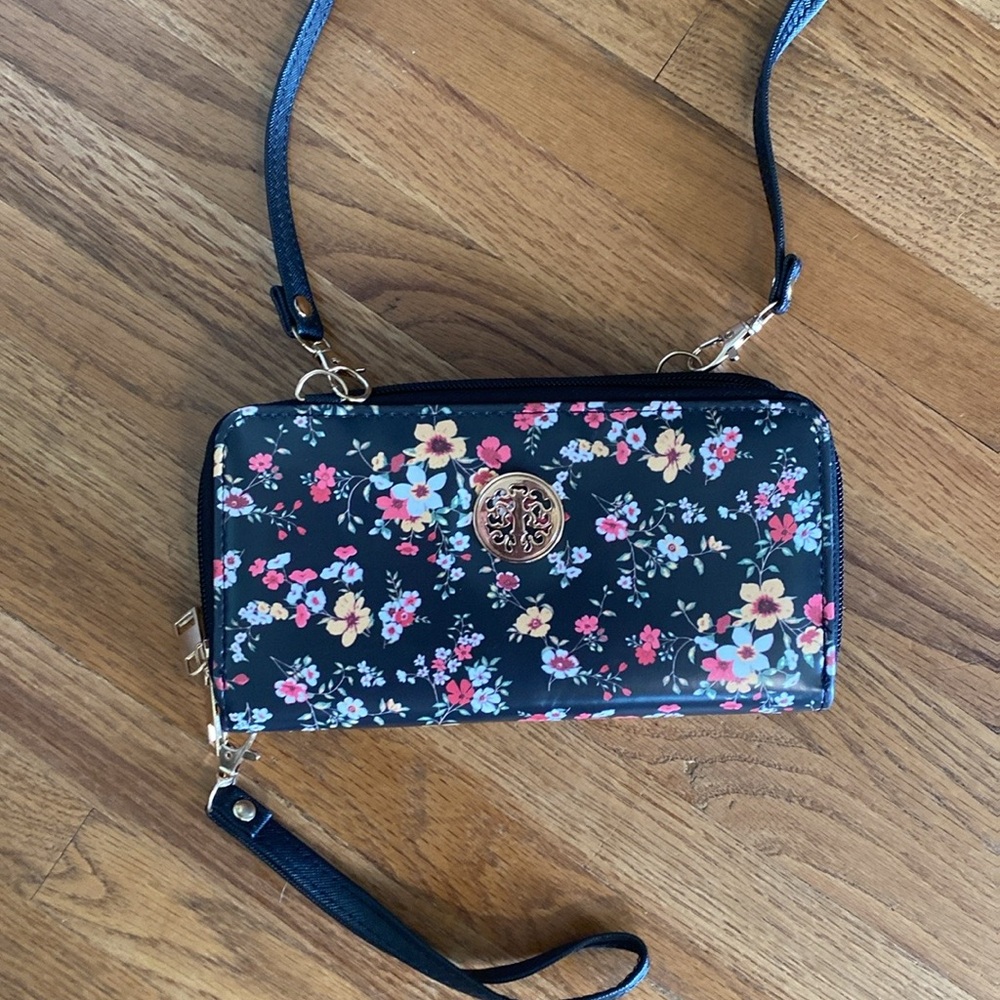 Floral Black Crossbody Bag
